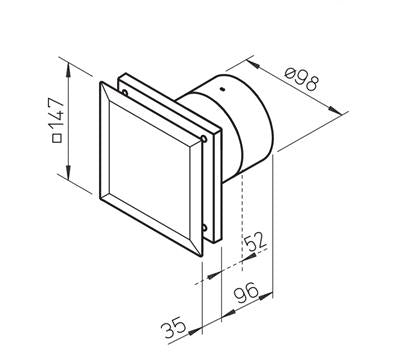 Helios M1-100F kis ventilátor páraérzékelős