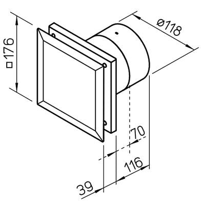 Helios M1-120 NC MiniVent ventilátor, késleltető/ütemadó relés, visszacsapó szeleppel 006361