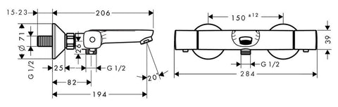 Hansgrohe Ecostat Universal kádtermosztát