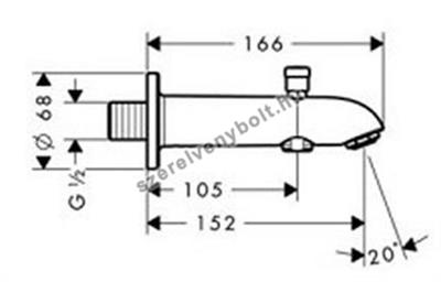Hansgrohe kádbefolyó E 152 váltószeleppel