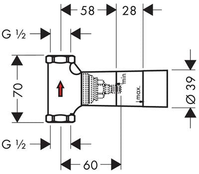 Hansgrohe elzárószelep alaptest DN15 kerámiabetét40 L/perc
