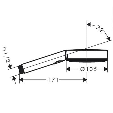 Hansgrohe Pulsify Select Kézizuhany 105, 3 jet Activation, matt fehér