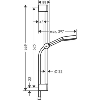 Hansgrohe Pulsify Select Zuhanyszett 105, 3 jet RelAXORation, 65 cm zuhanyrúd, matt fehér