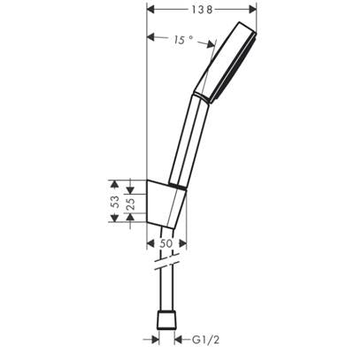 Hansgrohe Pulsify Zuhanytartó szett 105, 1 jet, 125 cm-es zuhanytömlővel, matt fekete