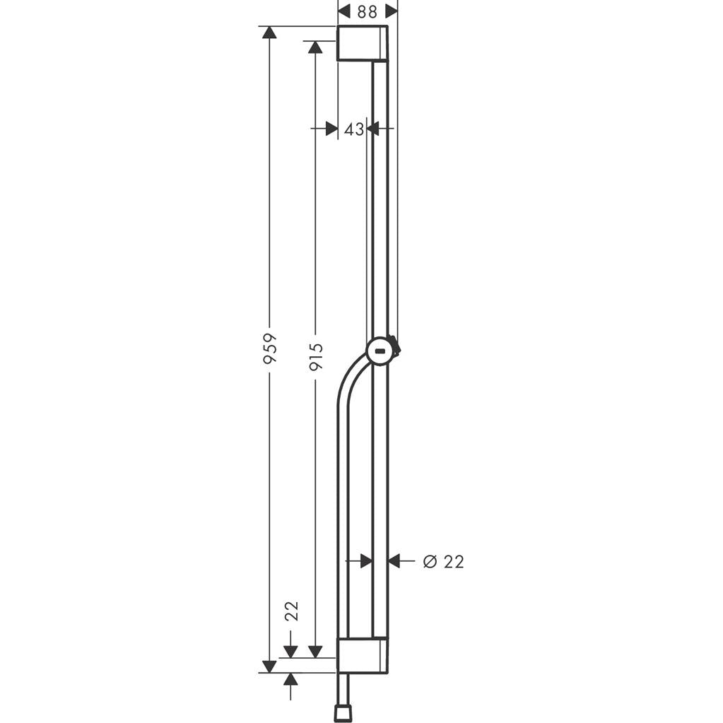 Hansgrohe Unica Zuhanyrúd  Pulsify 90 cm, tolócsúszkával és zuhanytömlővel