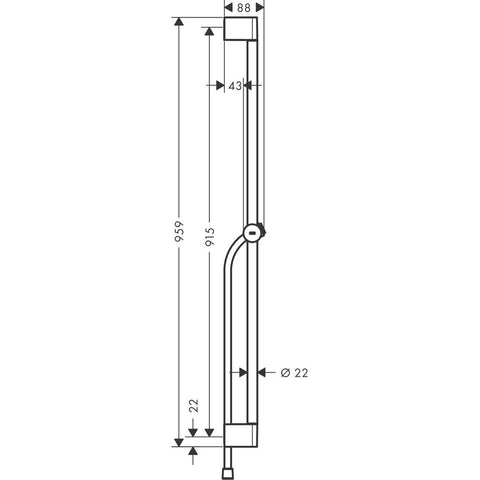 Hansgrohe Unica Zuhanyrúd  Pulsify 90 cm, tolócsúszkával és zuhanytömlővel