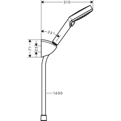 Hansgrohe Vernis Blend zuhanytartó szett Vario, EcoSmart, 160 cm-es zuhanytömlővel