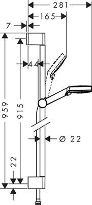 Hansgrohe Crometta Vario/Unica 'Croma zuhanyszett 0,9 m DN15 fehér/króm