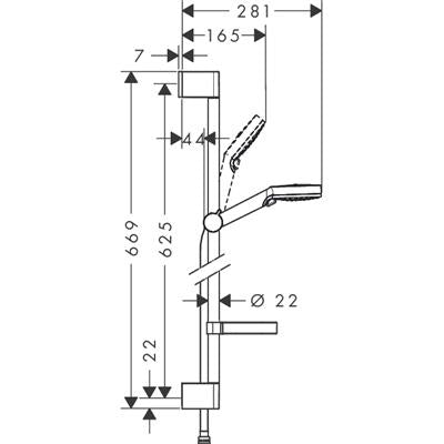 Hansgrohe Crometta Vario/Unica Croma zuhanyszett 0,65 m szappantartóval fehér/króm