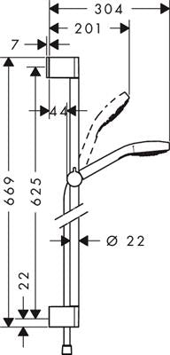 Hansgrohe Croma Select S Vario zuhanyszett 65cm, króm fehér