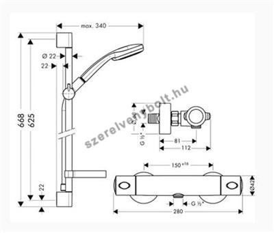 Hansgrohe Croma 100 Multi kézizuhany+Ecostat 1001SL 65 szett