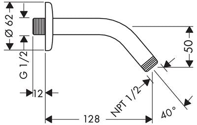 Hansgrohe zuhanykar 128 mm
