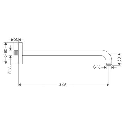 Hansgrohe zuhanykar 389 mm