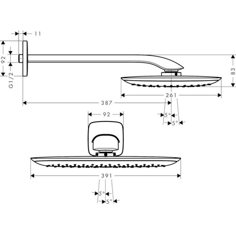Hansgrohe PuraVida 400 Air 1jet fejzuhany kar: 390mm feh/kr