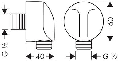 Hansgrohe Fixfit E csatlakozás fali (1/2" KK könyök+takaró)