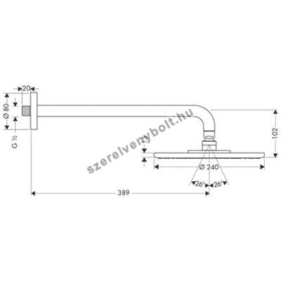 Hansgrohe Raindance S 240 Air 1jet fejzuhany EcoSmkar: 390