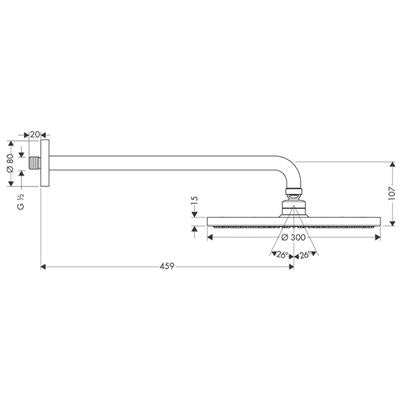 Hansgrohe Raindance S 300 Air 1jet fejzuhany kar:450 mm