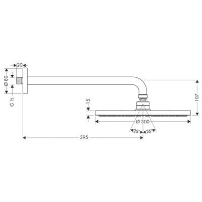 Hansgrohe Raindance S 300 Air 1jet fejzuhany kar:390 mm