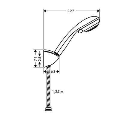Hansgrohe Crometta85 Multi 3jet/PorterC 125cm Metaf zuhanysz
