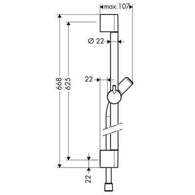 Hansgrohe Unica'C zuhanyrúd 65cm + 160 cm Isiflexgégecső