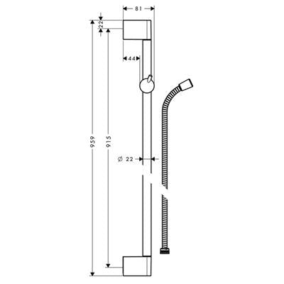 Hansgrohe Unica'C zuhanyrúd 90cm + 160 cm Metaflexgégecső