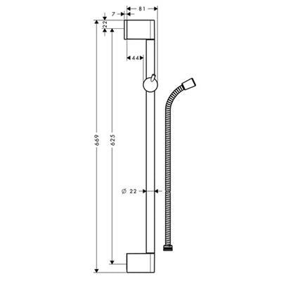 Hansgrohe Unica'C zuhanyrúd 65cm + 160 cm Metaflexgégecső
