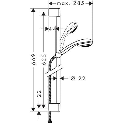 Hansgrohe Crometta 85 Vario/Unica'C 65cm zuhanyszett