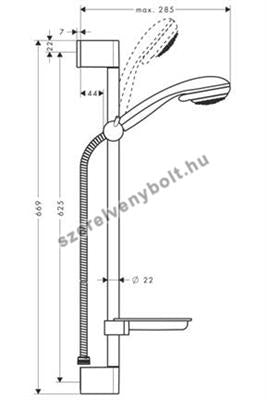 Hansgrohe Crometta 85 Vario/Unica 65cm+szappantartó zuhanysz