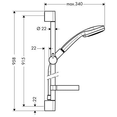 Hansgrohe Croma 100 Vario/Unica'C 90 cm zuhanyszett