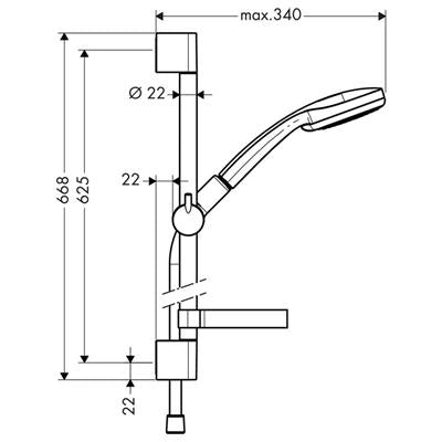 Hansgrohe Croma 100 Vario/Unica'C 65 cm zuhanyszett