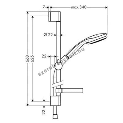 Hansgrohe Croma 100 Multi 3jet/Unica'C 65 cm zuhanyszett