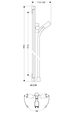 Hansgrohe PuraVida Unica zuhanyrúd 90 cm + 160 cmIsiflex