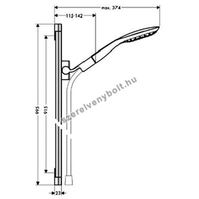 Hansgrohe PuraVida kézizuhany/Unica 90 cm fehér/krzuhanysz