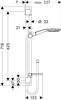 Hansgrohe Raindance Select E 150/Unica'S Puro 65 cm zuhanysz