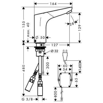 Hansgrohe Focus mosdó csaptelep elektronikus 230 V