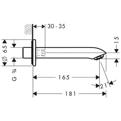 Hansgrohe Metris kádbefolyó DN20