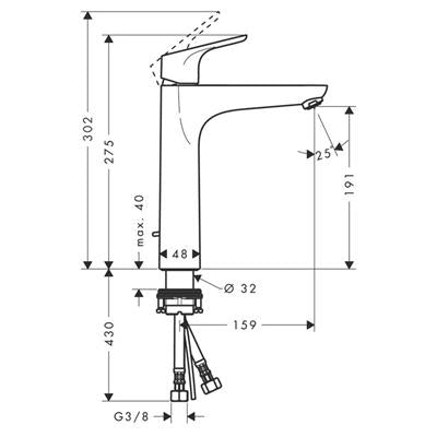 Hansgrohe Focus mosdó csaptelep 190 mm kifolyó
