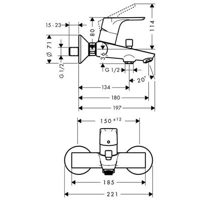 Hansgrohe Focus kád csaptelep