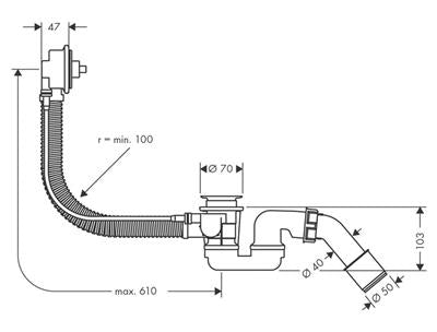 Hansgrohe Flexaplus alaptest 520 mm bowden