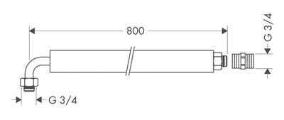 Hansgrohe csatlakozócső flexibilis 800 mm