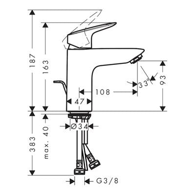 Hansgrohe Logis mosdó csaptelep 100 mm (71100000)