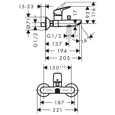 Hansgrohe Logis kád csaptelep ( 71400000 )