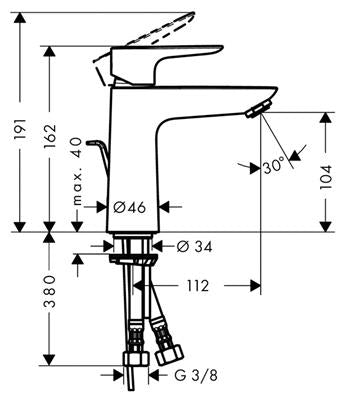 Hansgrohe Talis E mosdó csaptelep 110