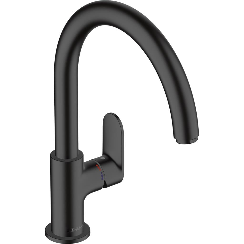 Hansgrohe Vernis Blend M35 egykaros konyhai csaptelep 210, elforgatható kifolyóval, matt fekete