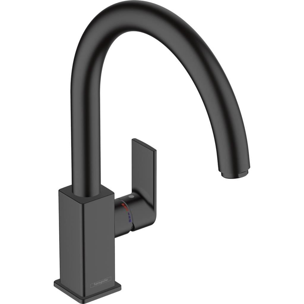 Hansgrohe Vernis Shape M35 egykaros konyhai csaptelep 210, elforgatható kifolyóval, matt fekete
