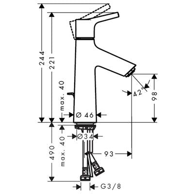 Hansgrohe Talis S mosdó csaptelep 100