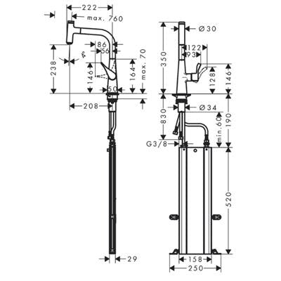 Hansgrohe Metris Select M71 konyhai csaptelep 240 kihúzható kifolyó (M7115), króm