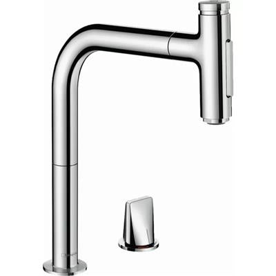 Hansgrohe Metris Select M71 2 lyukú konyhai mosdócsapt. kihúzható kifolyó, 200 2jet, króm