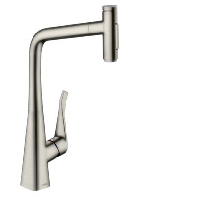 Hansgrohe Metris Select M71 konyhai csaptelep 320 2jet, kihúzható kifolyó, rm. acél hatású