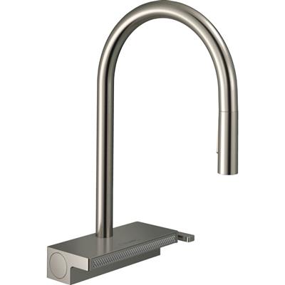 Hansgrohe Aquno Select M81 konyhai csaptelep 170 3jet, kihúzható kifolyó, sBox, rm. acél hatású
